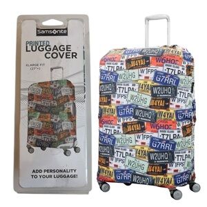 2/$30 Never Used Samsonite Multicolor Printed License Plate Luggage Cover